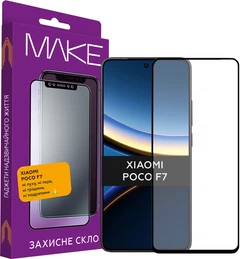 Захисне скло для екрана MAKE Xiaomi Poco F7 Black (MGF-XPF7) — фото 1