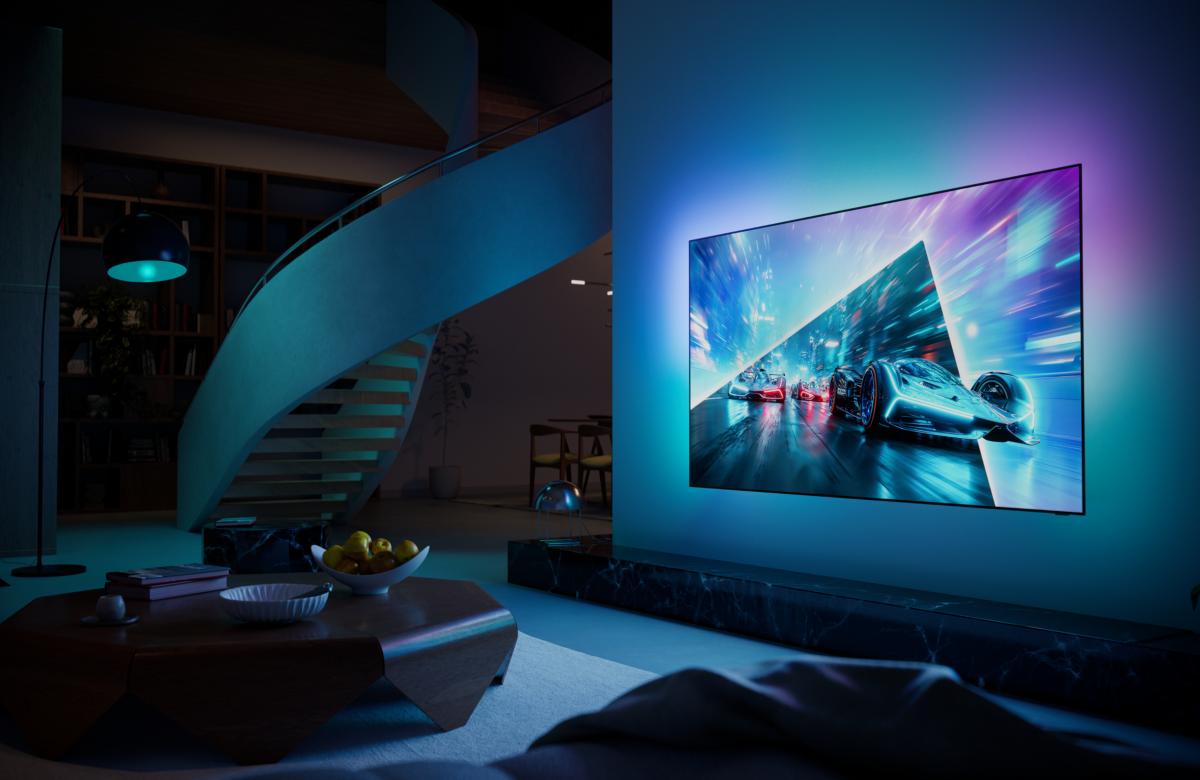Телевізор Philips OLED Ambilight — вигляд в інтер’єрі