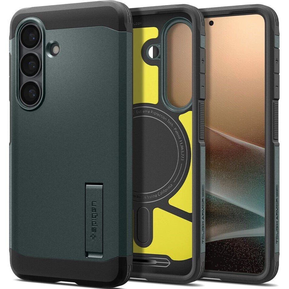 Чохол Spigen Tough Armor (MagFit) для Samsung Galaxy S26 Plus Abyss Green (ACS10715) — фото 1